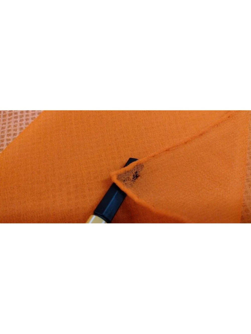 Vintage 50s 1960s Silk Chiffon Scarf Orange Yellow Hand Rolled Edges SEE IMAGES